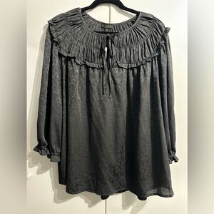 Current Air Floral Embossed Peasant Top
